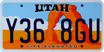 UT license plate Y368GU