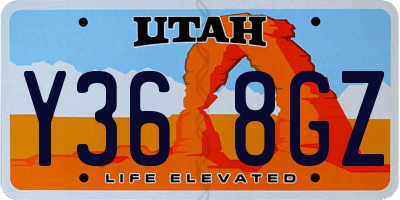 UT license plate Y368GZ