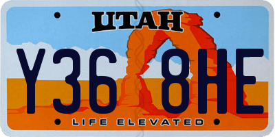 UT license plate Y368HE