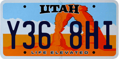 UT license plate Y368HI