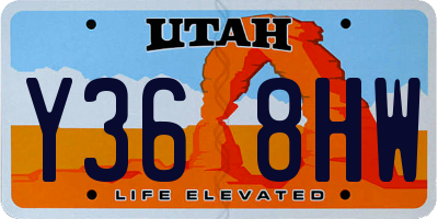 UT license plate Y368HW