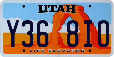 UT license plate Y368IO