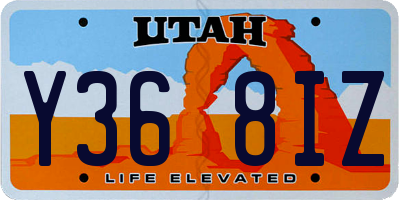 UT license plate Y368IZ
