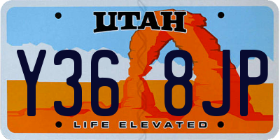 UT license plate Y368JP