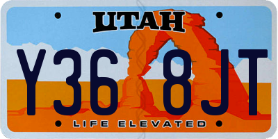 UT license plate Y368JT