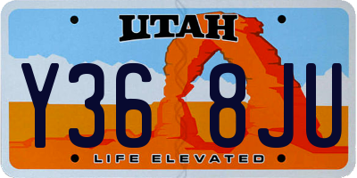 UT license plate Y368JU