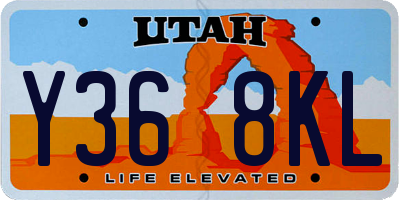 UT license plate Y368KL