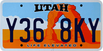 UT license plate Y368KY