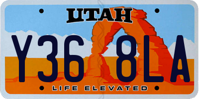 UT license plate Y368LA