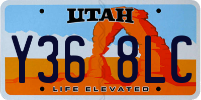 UT license plate Y368LC