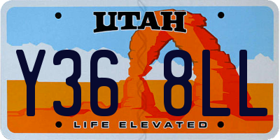 UT license plate Y368LL
