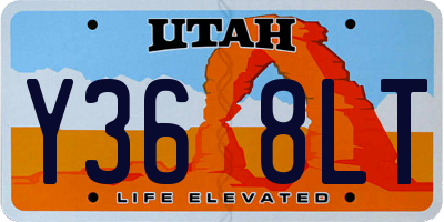 UT license plate Y368LT
