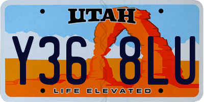 UT license plate Y368LU
