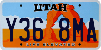 UT license plate Y368MA