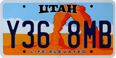 UT license plate Y368MB