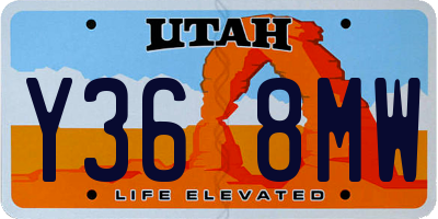 UT license plate Y368MW