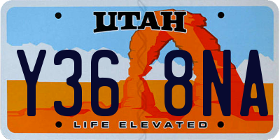 UT license plate Y368NA