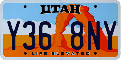 UT license plate Y368NY