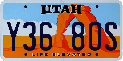 UT license plate Y368OS