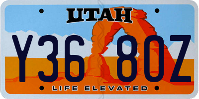 UT license plate Y368OZ