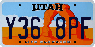 UT license plate Y368PF