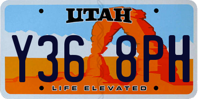 UT license plate Y368PH