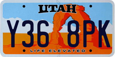 UT license plate Y368PK