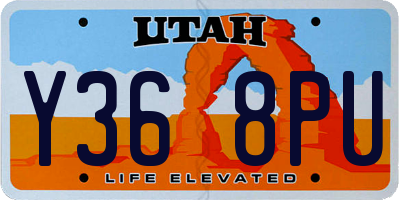 UT license plate Y368PU