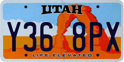 UT license plate Y368PX