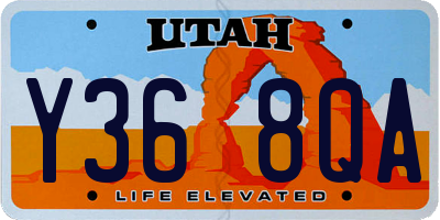 UT license plate Y368QA