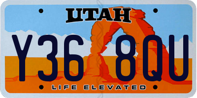 UT license plate Y368QU