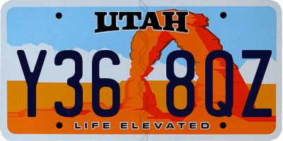 UT license plate Y368QZ