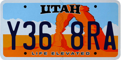 UT license plate Y368RA