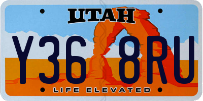 UT license plate Y368RU