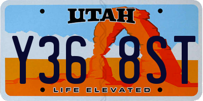 UT license plate Y368ST