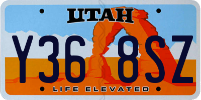 UT license plate Y368SZ