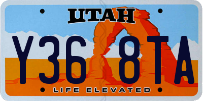 UT license plate Y368TA