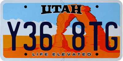 UT license plate Y368TG