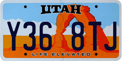 UT license plate Y368TJ