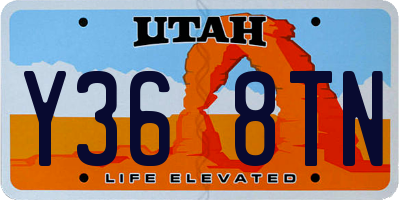 UT license plate Y368TN