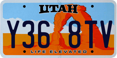 UT license plate Y368TV