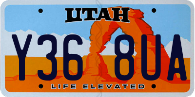 UT license plate Y368UA