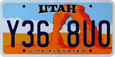 UT license plate Y368UO