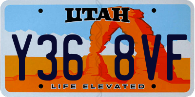UT license plate Y368VF