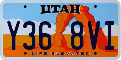 UT license plate Y368VI