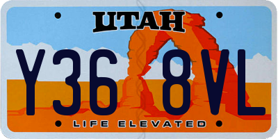 UT license plate Y368VL