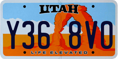 UT license plate Y368VO