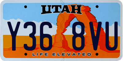 UT license plate Y368VU