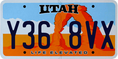 UT license plate Y368VX