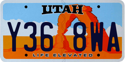 UT license plate Y368WA